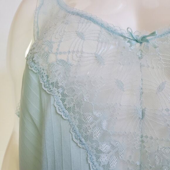 Vintage Warner's Light Blue Striped Lace Camisole - Picture 5 of 8